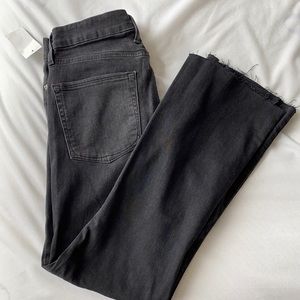 GOOD AMERICANmini boot cut jeans with raw edge -6